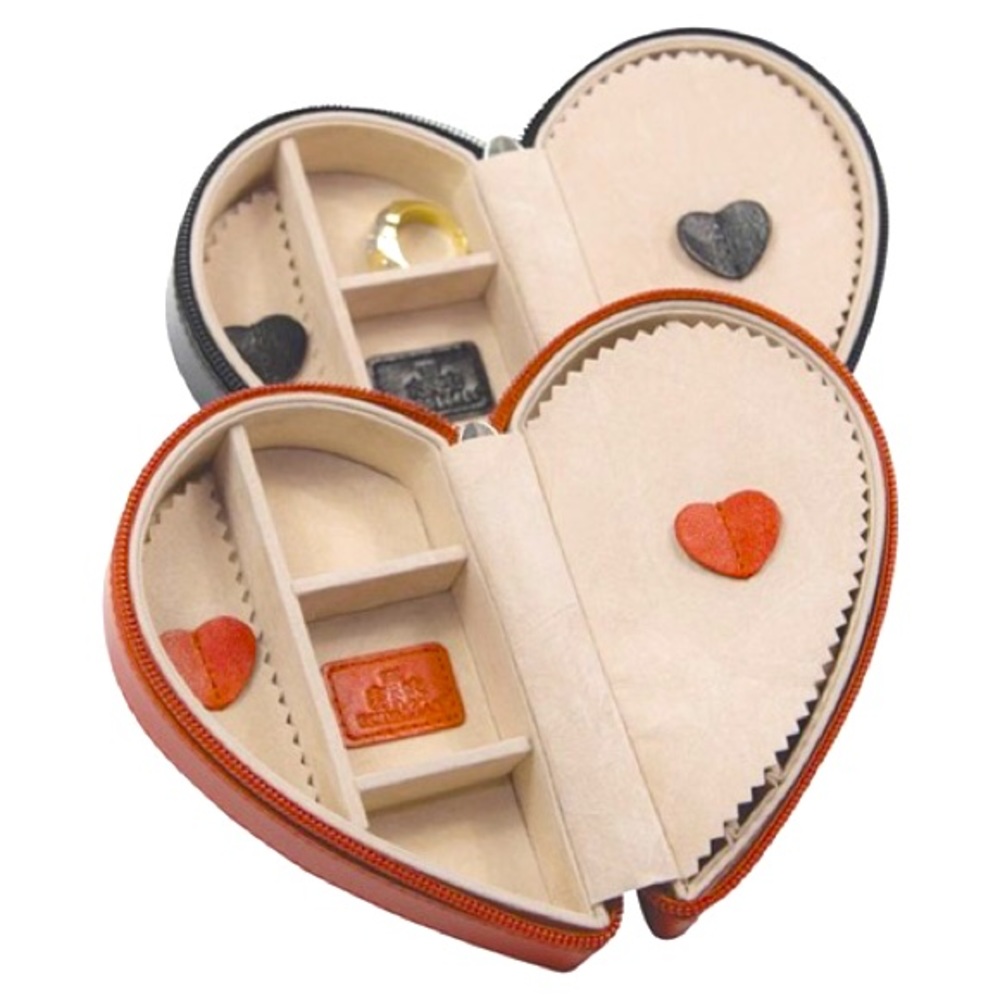 Rowallan Genuine Leather Two-part Heart Jewelry Boxes Two tone